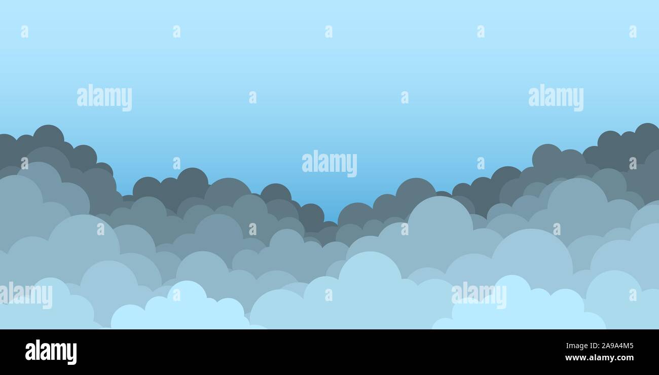 Himmel mit Wolken. Wolken auf blauem Hintergrund. Vector Illustration Stock Vektor