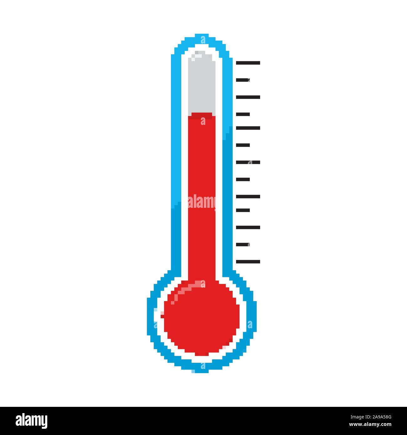 Thermometer Symbol. Vector Illustration. Pixel art Design des Thermometers  Symbol. Vector Illustration. Farbe thermometersymbol isoliert  Stock-Vektorgrafik - Alamy