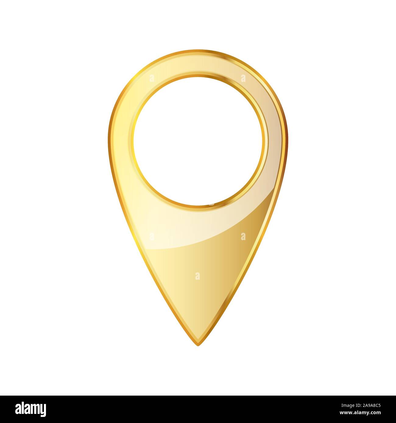 Golden Markierung Symbol. Vector Illustration. Goldene Karte Zeiger auf weißem Hintergrund. Stock Vektor