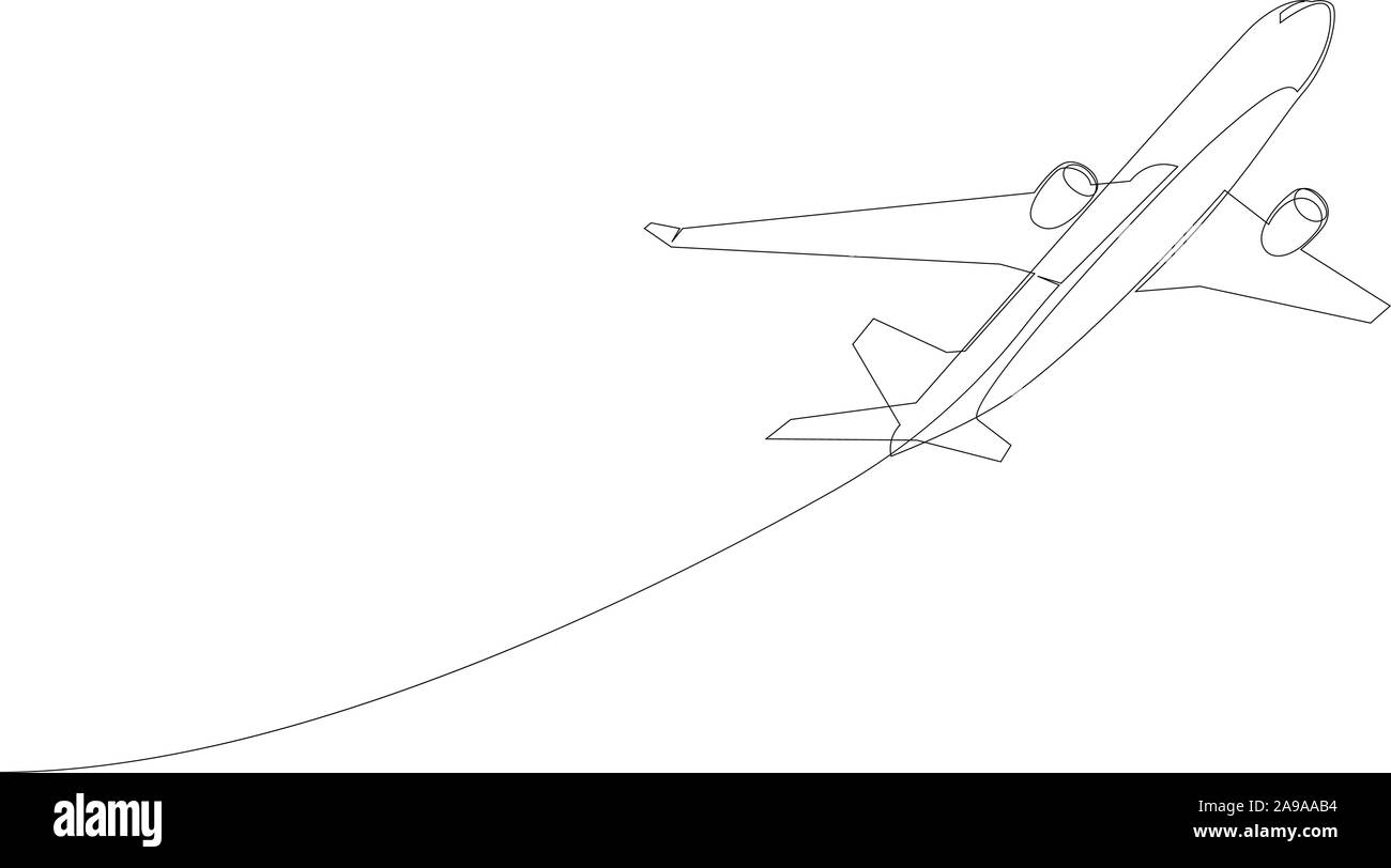 Eine Zeichnung von isolierten Vektor-objekt-Verkehrsflugzeug Stock Vektor
