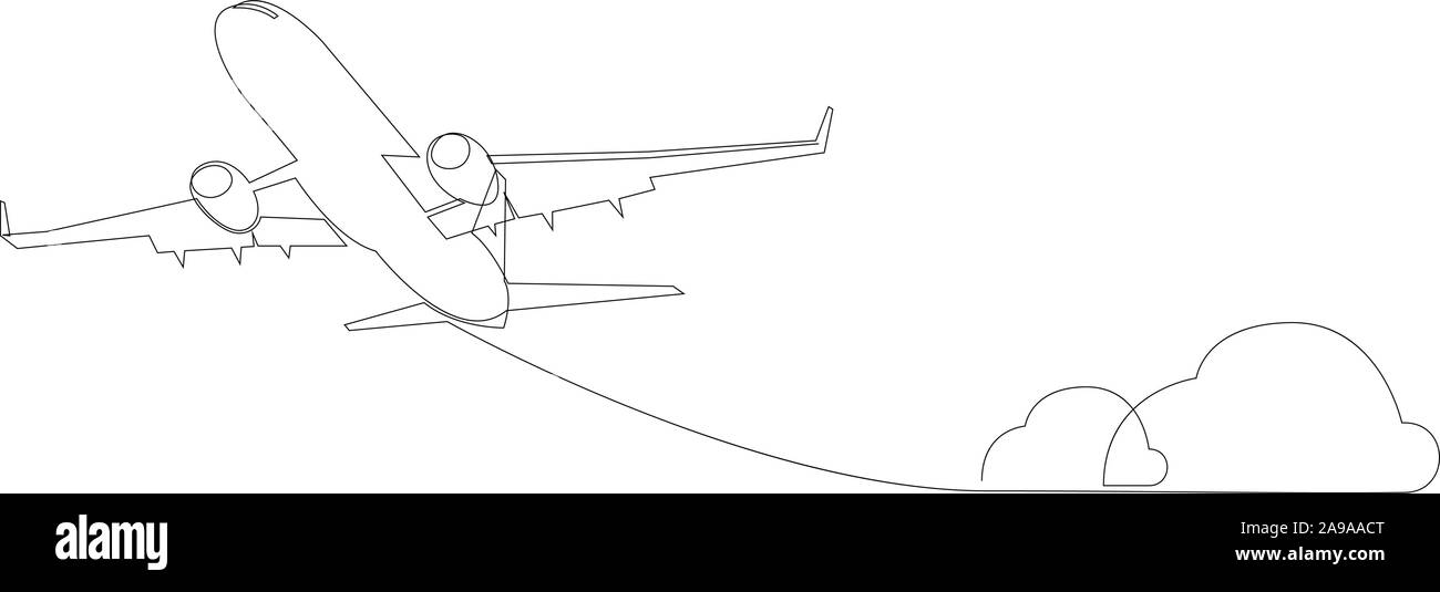 Eine Zeichnung von isolierten Vektor-objekt-Verkehrsflugzeug Stock Vektor