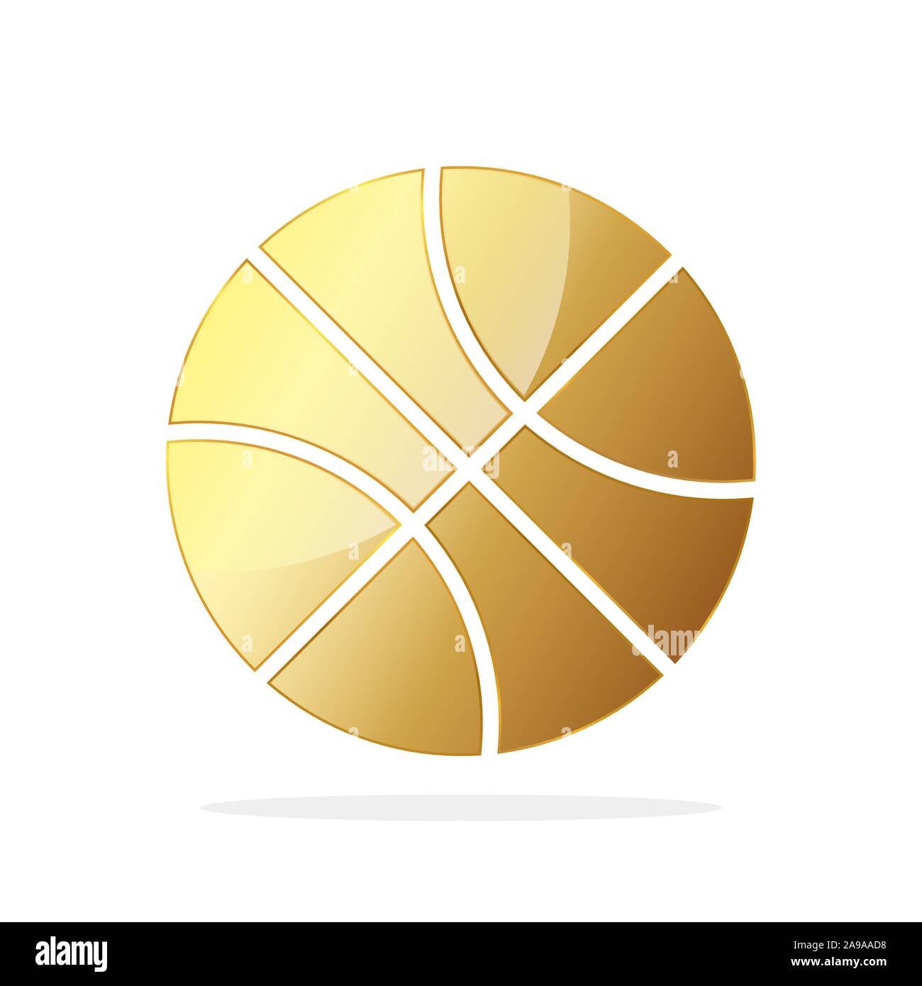Goldene Basketball Ball-Symbol. Vector Illustration. Gold Basketball Ball, auf weißem Hintergrund. Stock Vektor