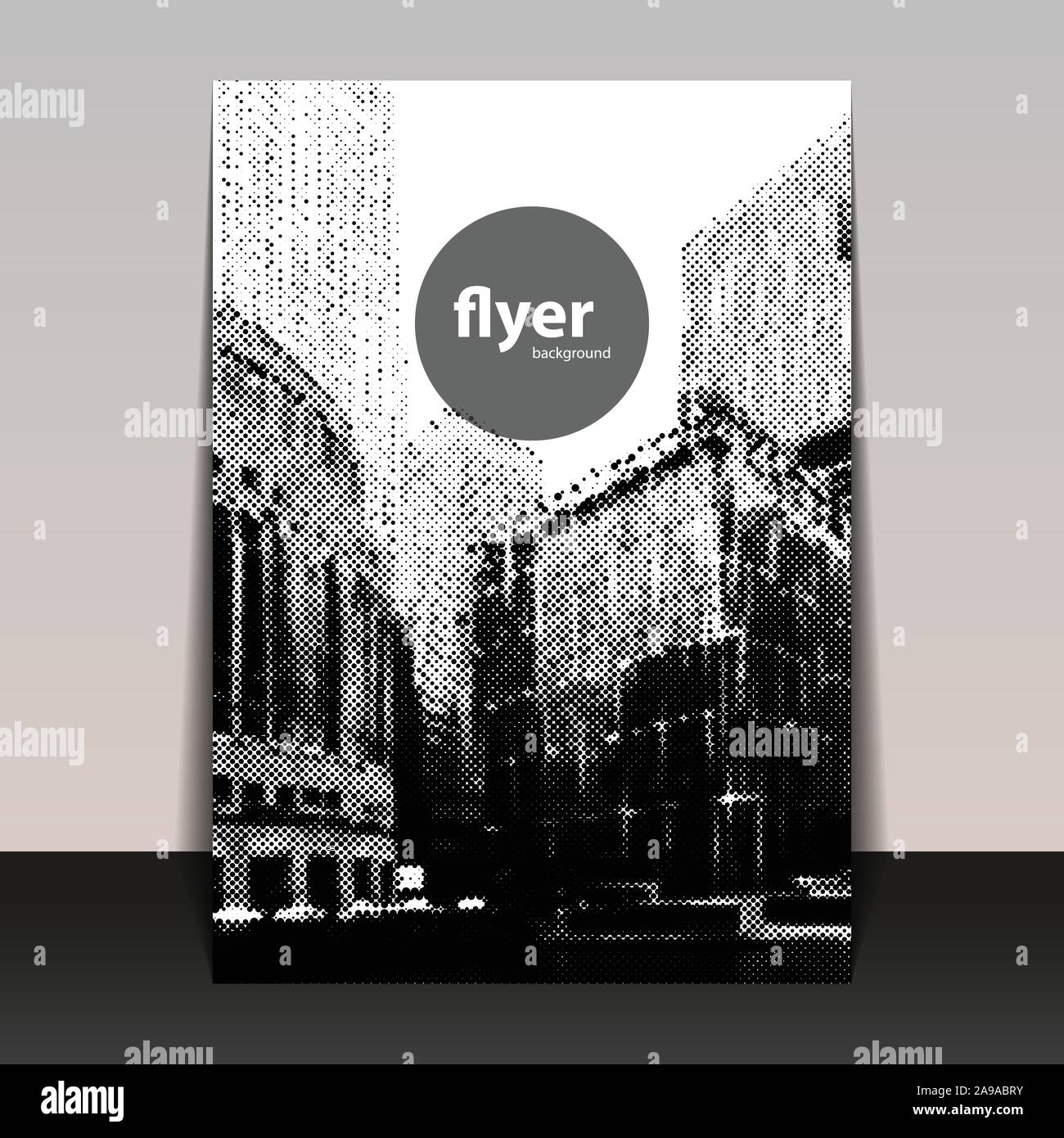 Flyer oder Cover Design mit Halftone Hintergrund - Canary Wharf London Stock Vektor