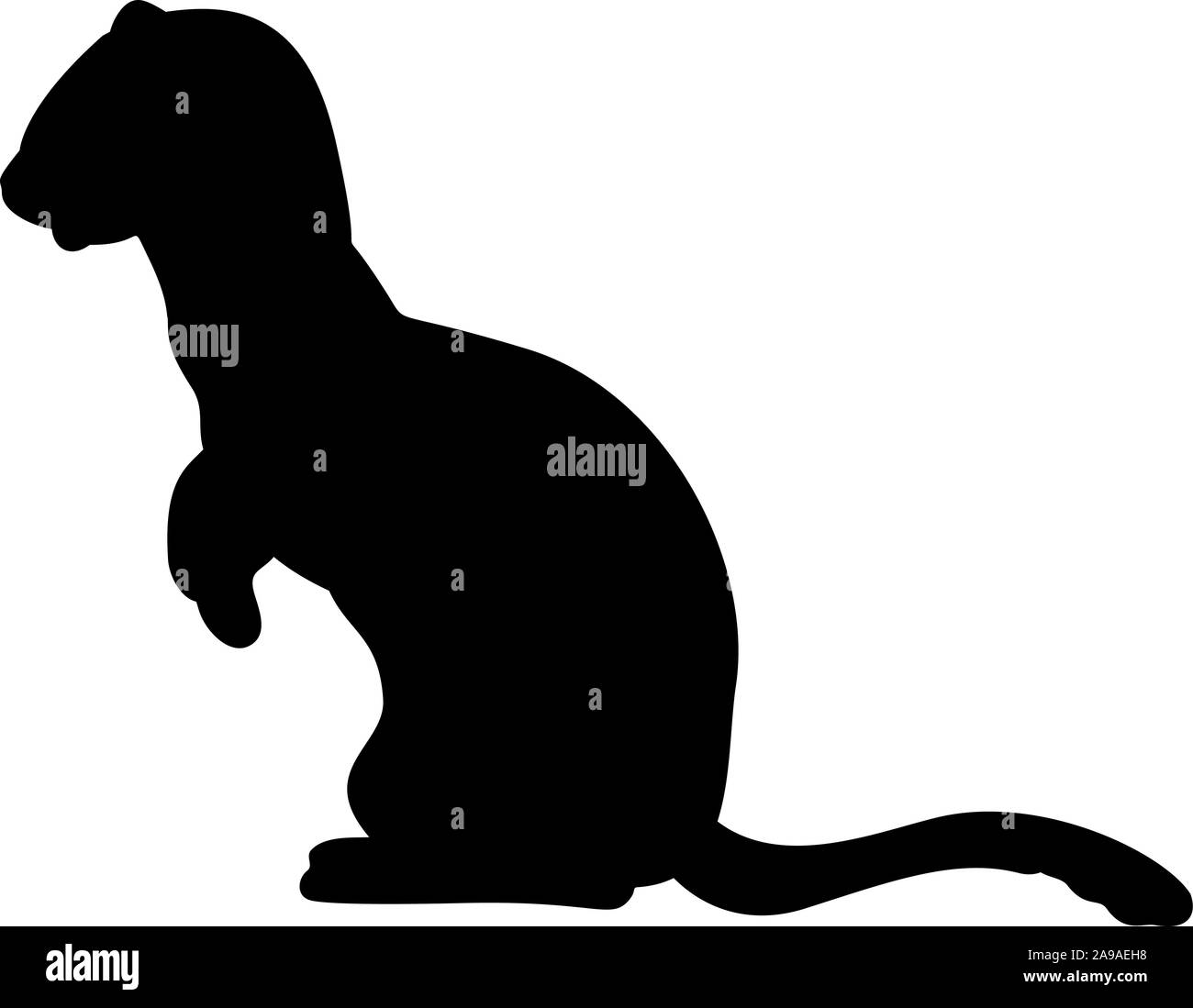Weasel silhouette Frettchen. Ein Tier der Marder Familie. Vektor Illustrator Stock Vektor