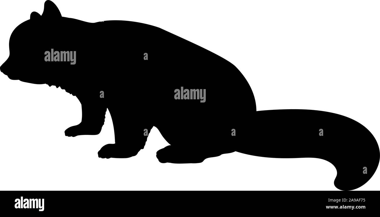 Silhouette kleinen Roten Panda. Tier Katze Bär panda Familie. Vektor Illustrator Stock Vektor