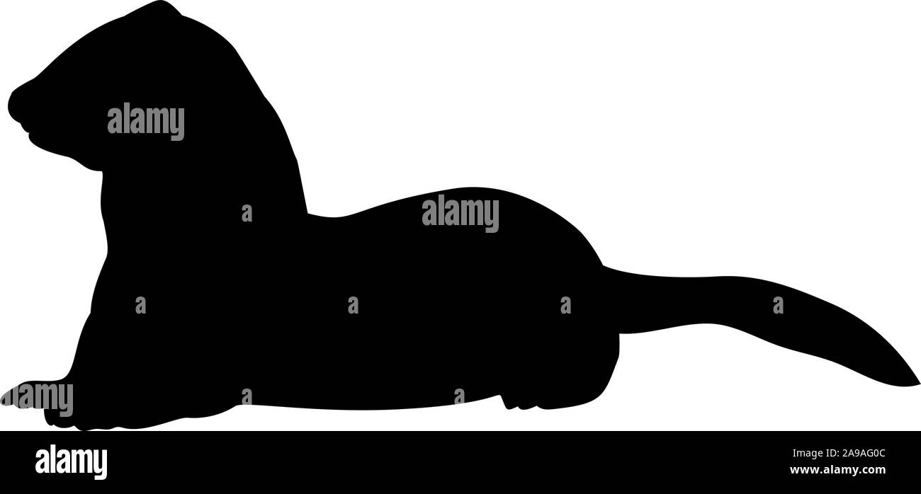 Weasel silhouette Frettchen. Ein Tier der Marder Familie. Vektor Illustrator Stock Vektor