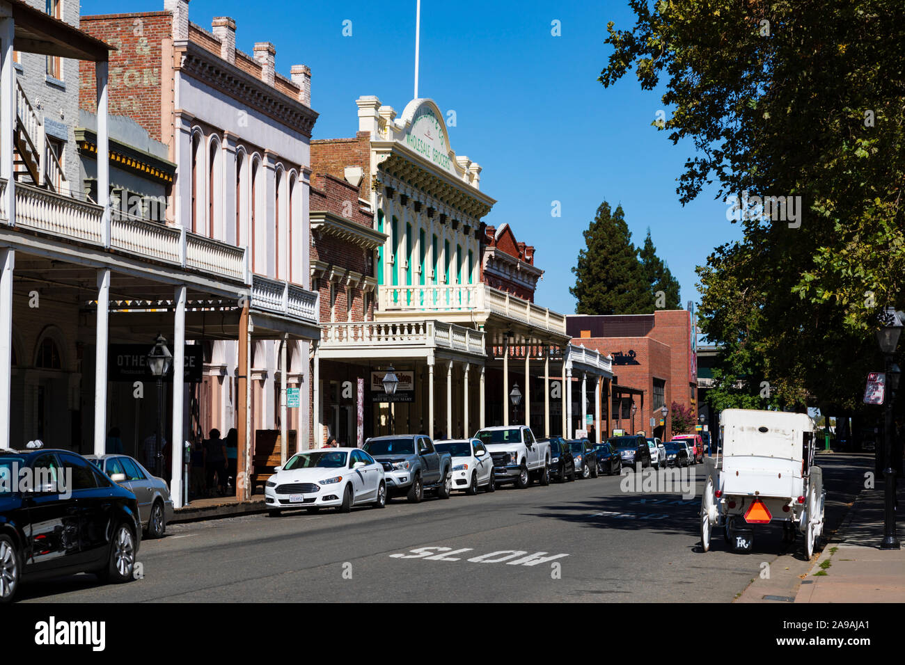 Restaurierte western Gebäude, zweite Straße, Sacramento, Kalifornien, Vereinigte Staaten von Amerika. USA Stockfoto