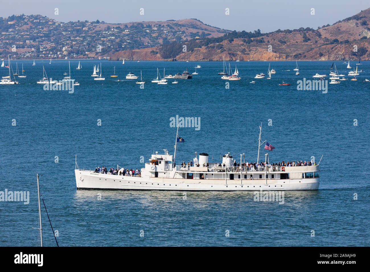 USS Potomac, die restaurierte Presidential Yacht von Franklin D Roosevelt, Kreuzfahrten San Francisco Bay. Flotte Woche 2019. Kalifornien, Vereinigte Staaten von Amerika Stockfoto