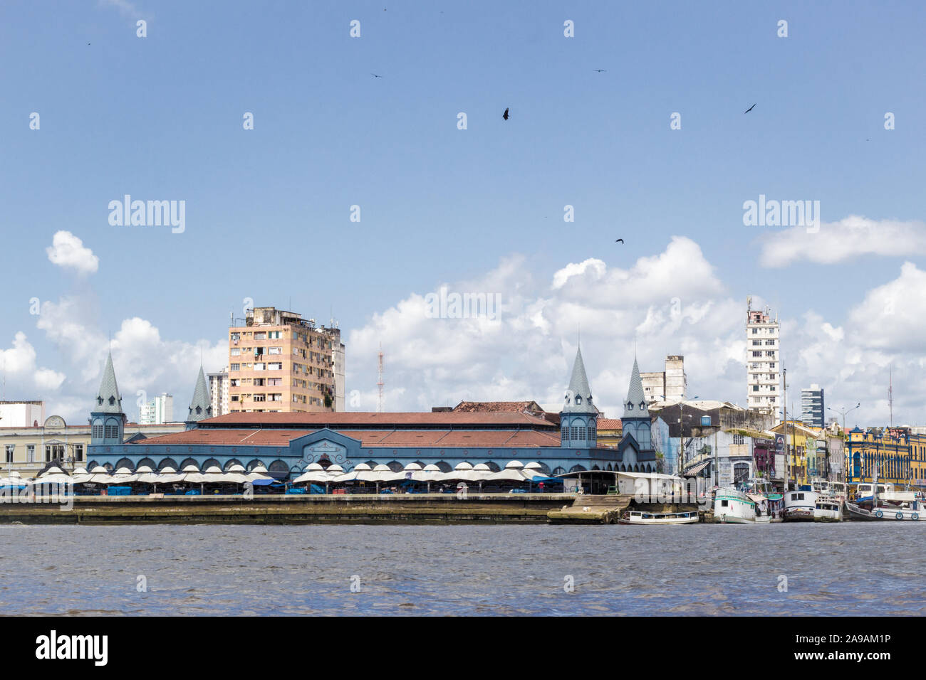 Belém und Ver-o-Peso Messe vom Guajará Bucht Stockfoto