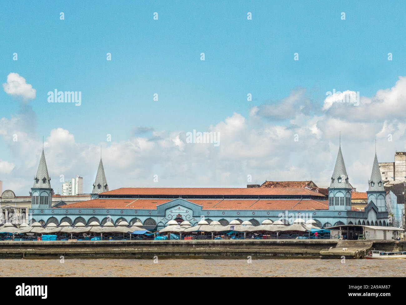 Belém und Ver-o-Peso Messe vom Guajará Bucht Stockfoto