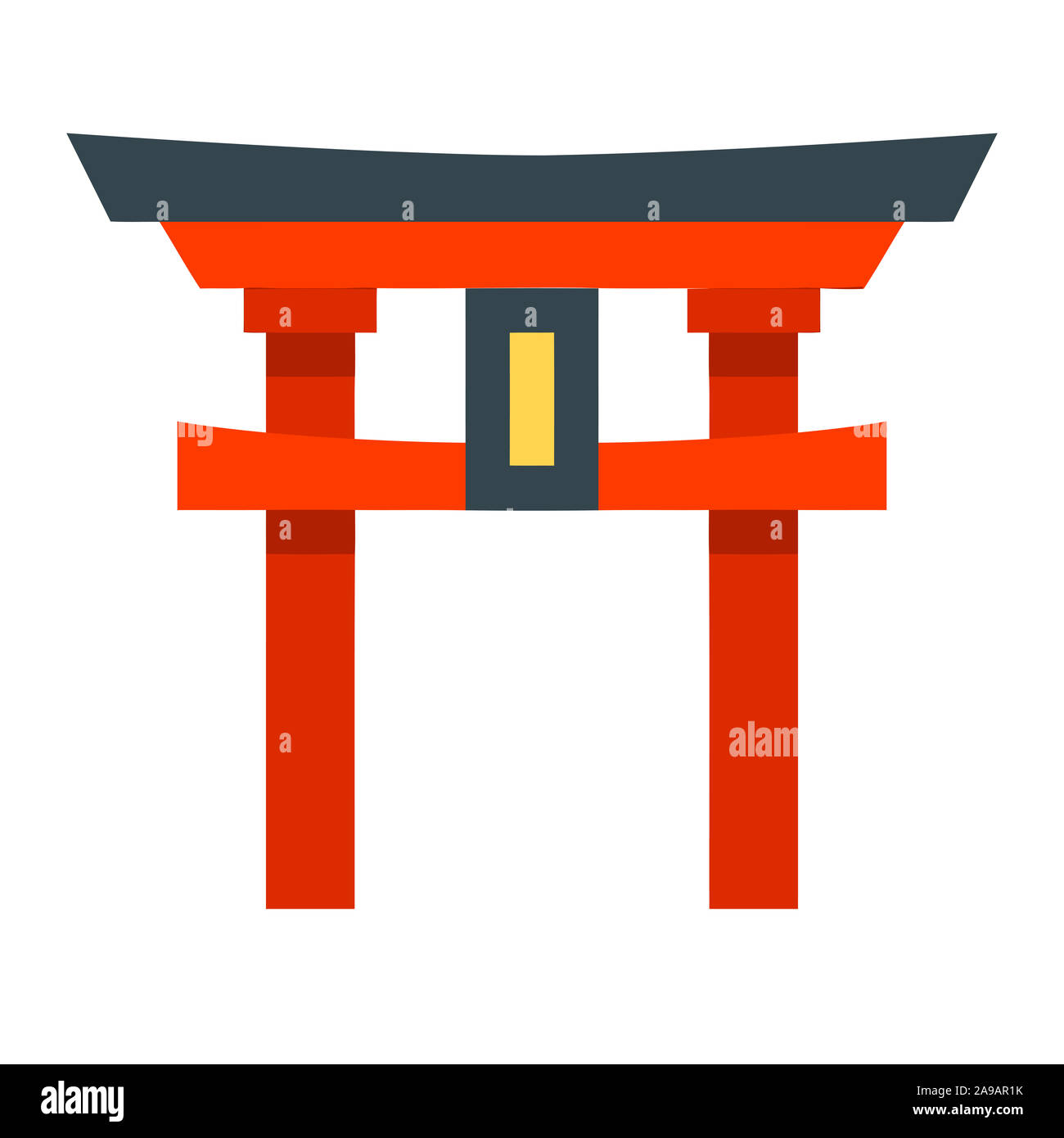 Kultur von Japan koi Tempel Shinto Schrein Eingang Abbildung rot Stockfoto