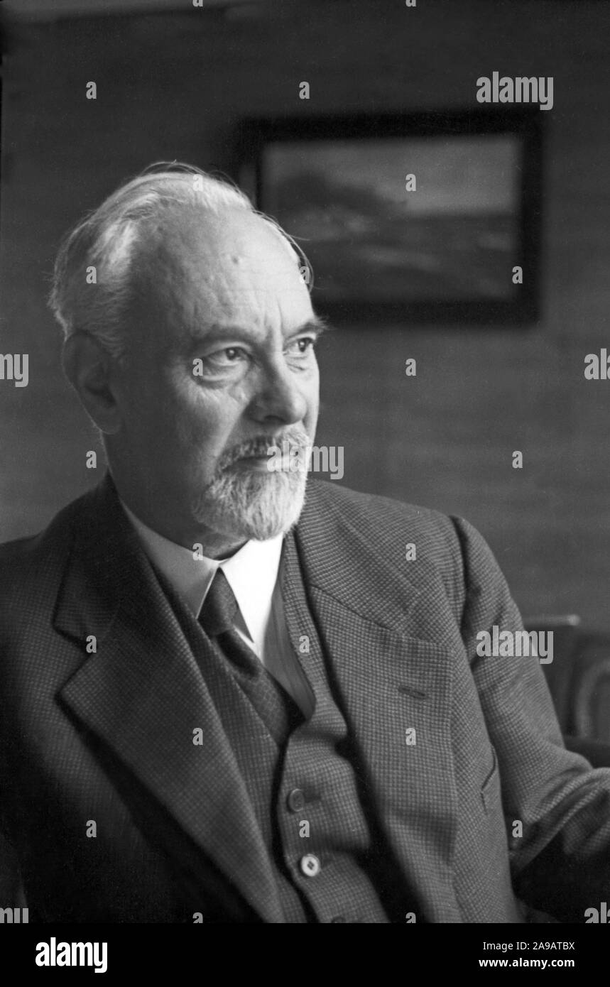 Ludwig Prandtl, Direktor des aerodynamischen Research Center in Göttingen, Deutschland 1930. Stockfoto