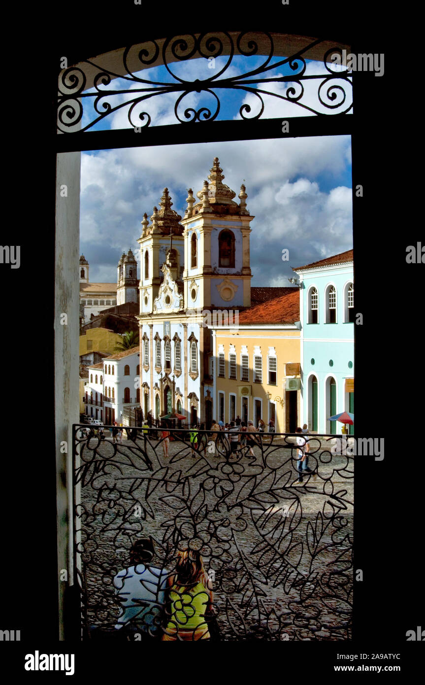 Largo do Pelourinho, Fundação Casa de Jorge Amado, Salvador, Bahia, Brasilien Stockfoto