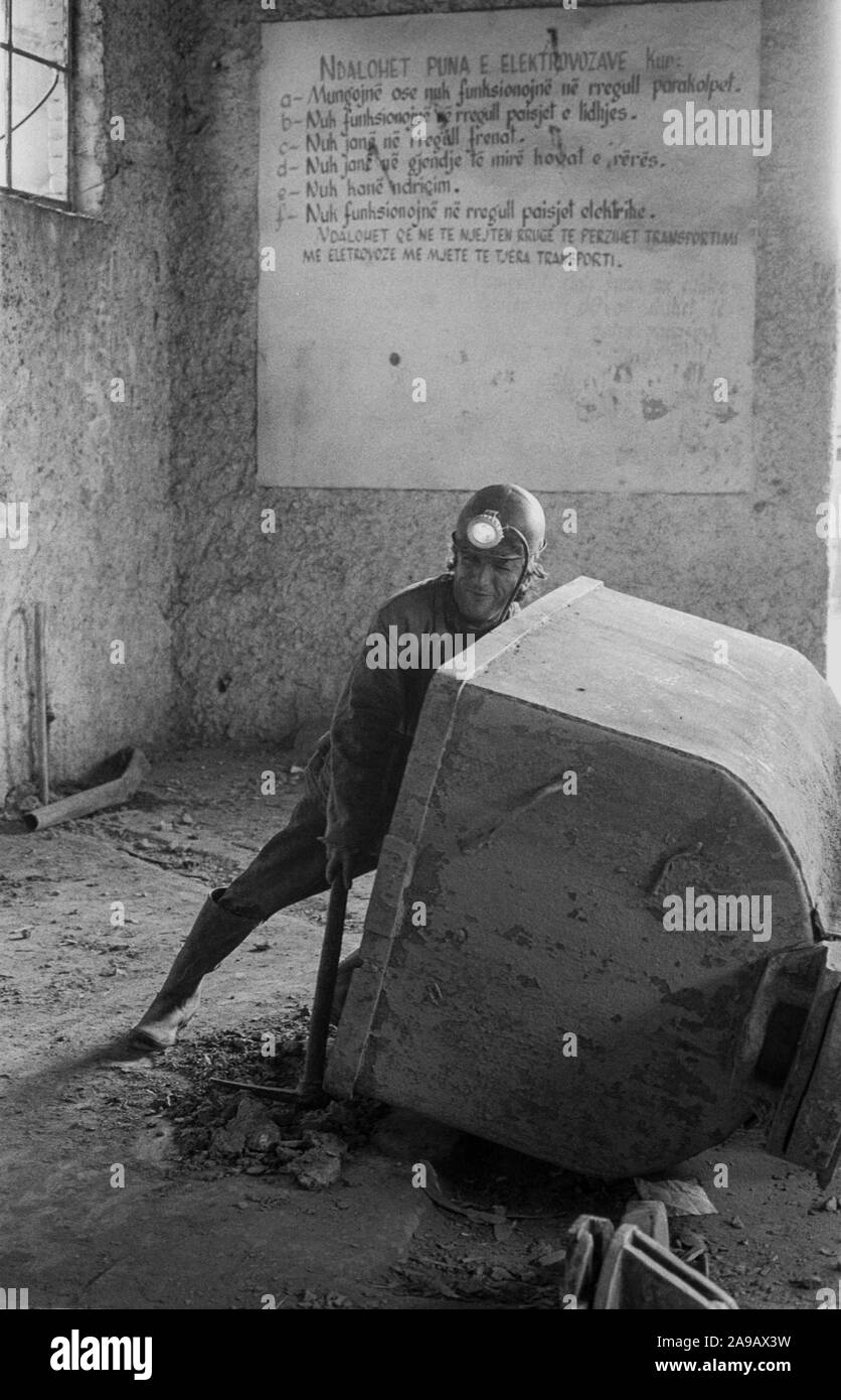 VALIAS Coal Mine, Tirana, Albanien, Sep '91 Stockfoto