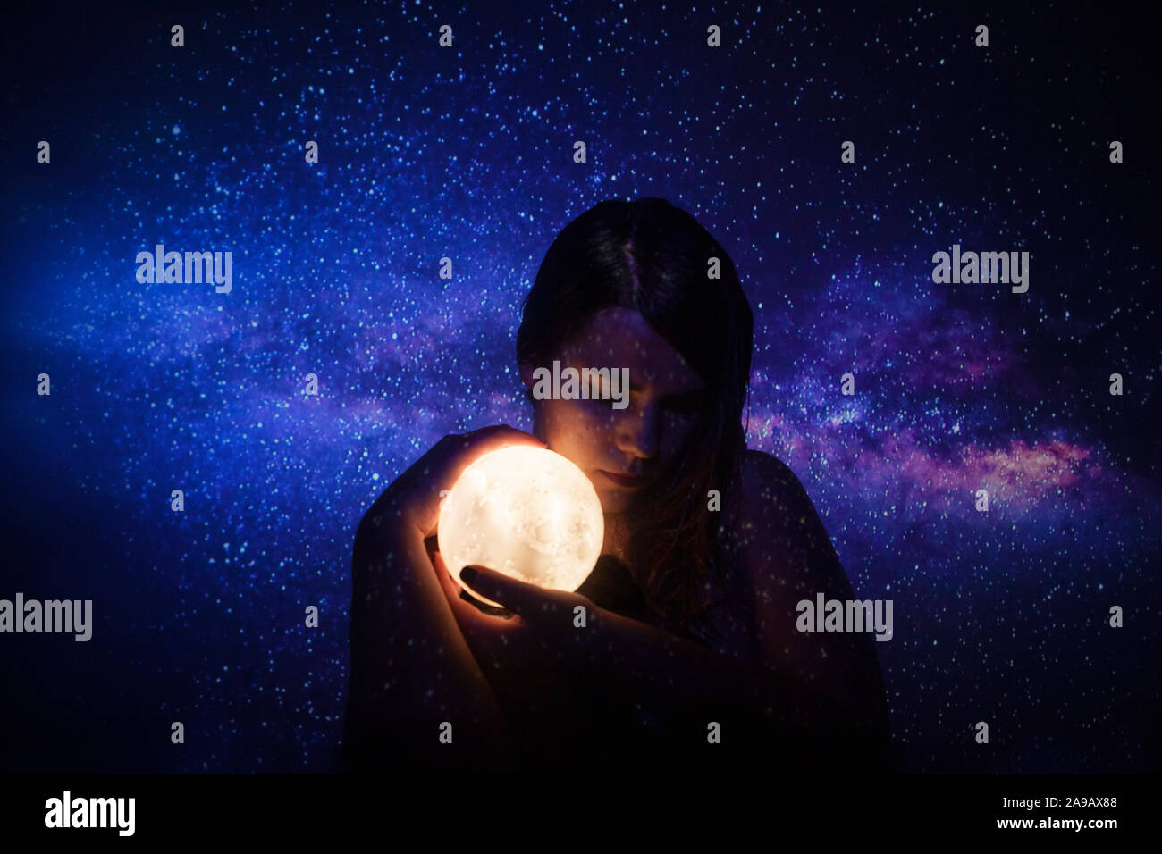 Femme lunaire/Lunar Frau Stockfoto