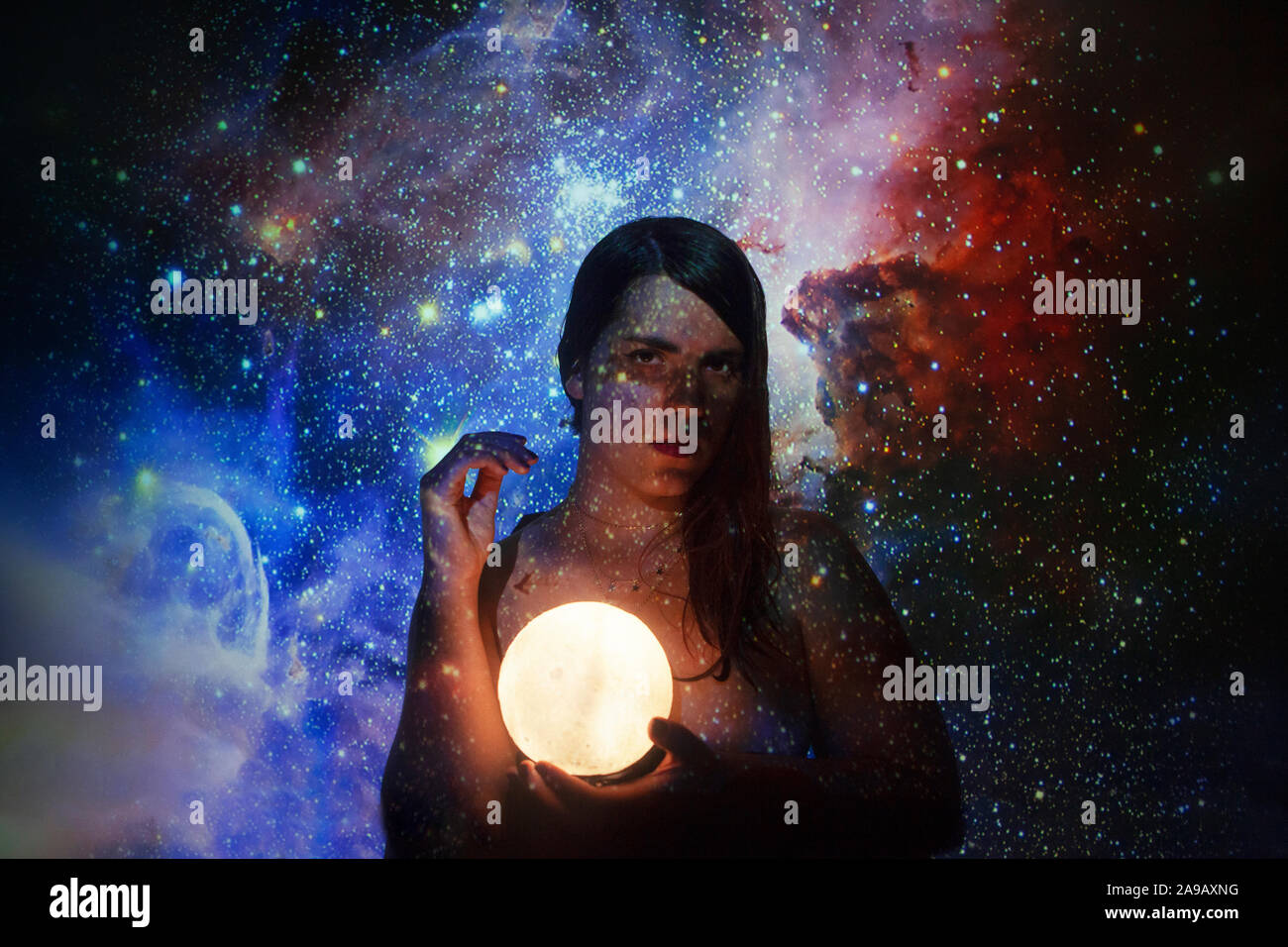 Femme lunaire/Lunar Frau Stockfoto