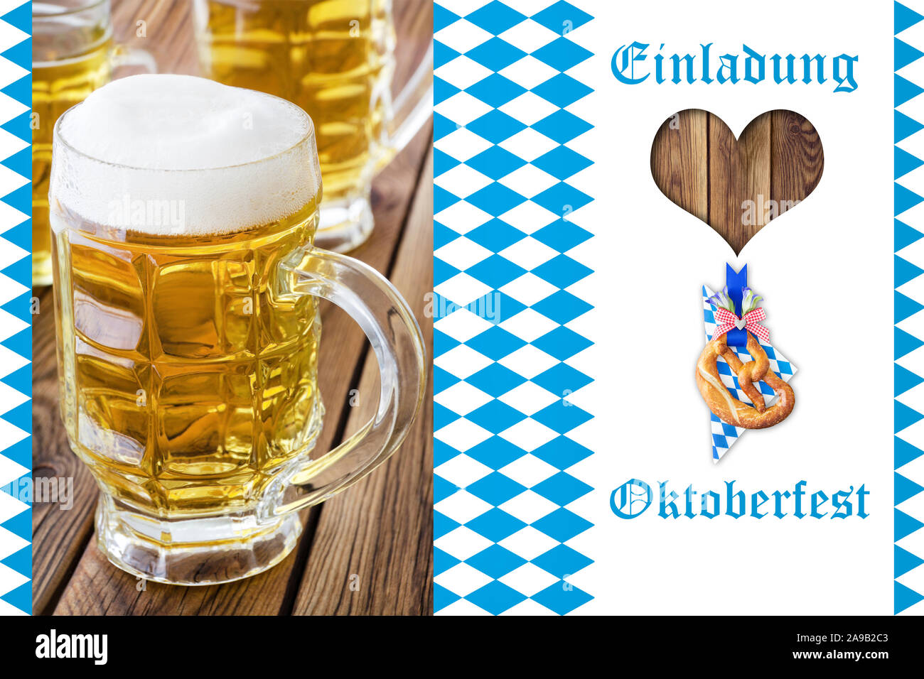 Deutsche Einladung zum Oktoberfest Stockfoto