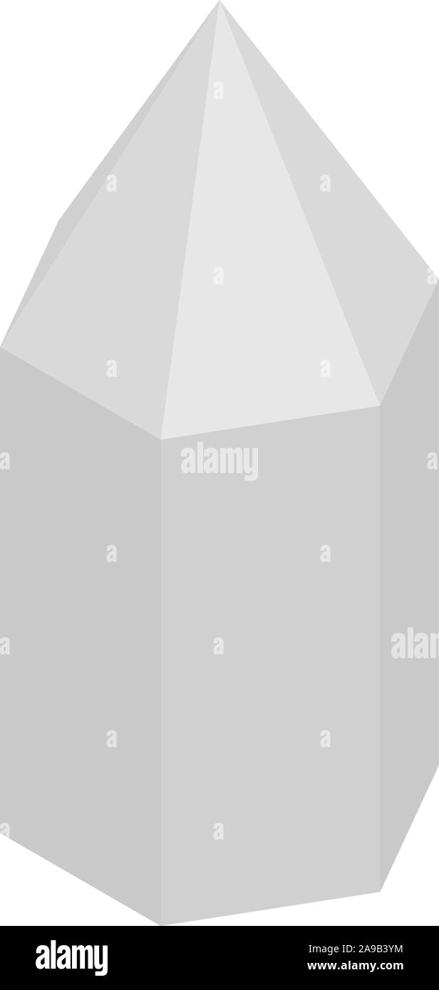 Grau crystal Symbol, isometrische Stil Stock Vektor