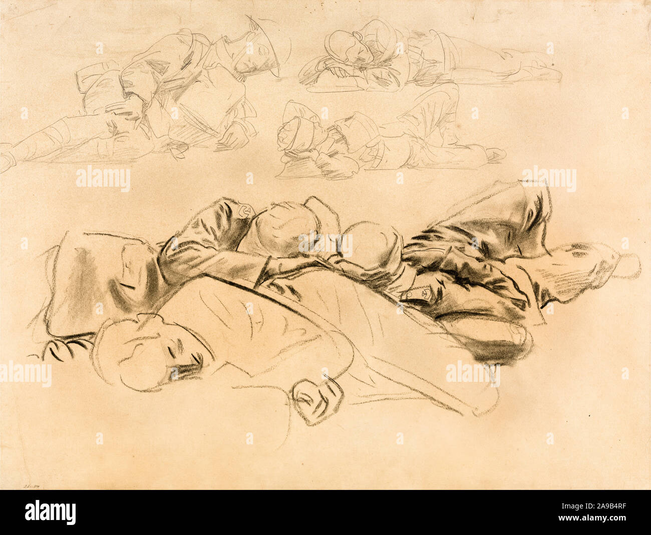 John Singer Sargent, Studie für die Vergasten Soldaten, Zeichnung, 1918 Stockfoto