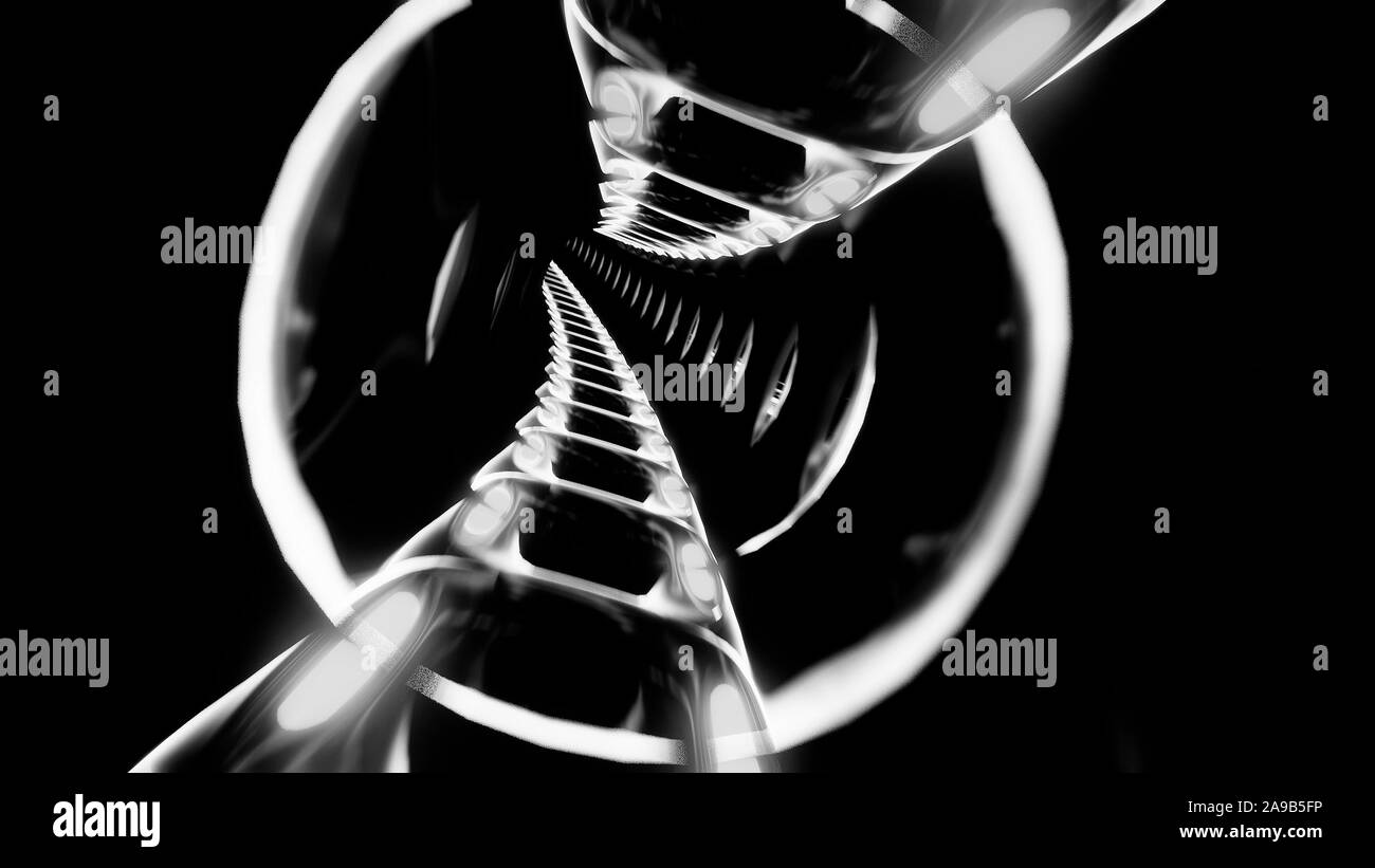 Abstrakte futuristische Sci-fi-tunnel Korridor 3D-Illustration Hintergrundbild Stockfoto