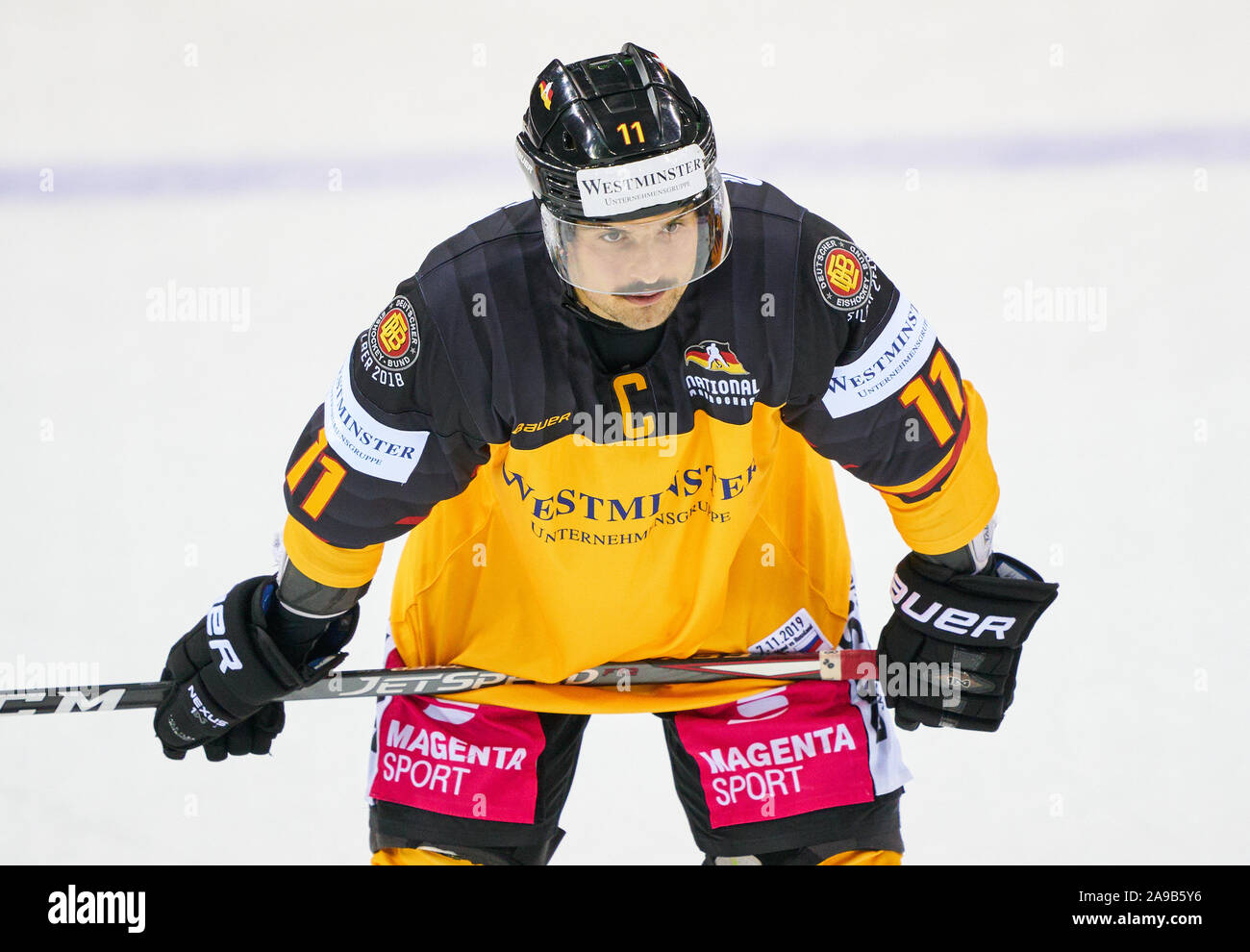 Eishockey Deutschland Cup, Germany-Russia, Krefeld, Nov 9, 2019 deb 11 Deutschland - Russland 4-3 DEB EISHOCKEY DEUTSCHLAND CUP in Krefeld, Deutschland, November 07, 2019, Saison 2019/2020, © Peter Schatz/Alamy leben Nachrichten Stockfoto