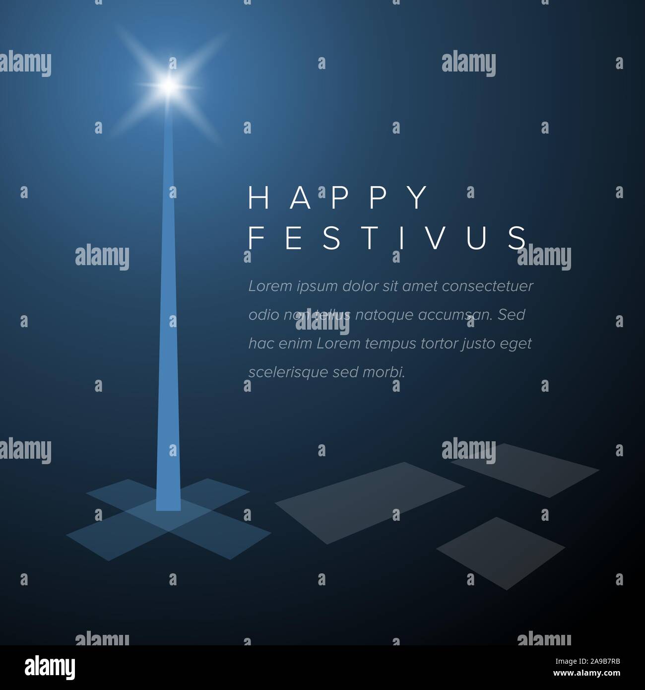 Minimalistischer Happy festivus Karte Vorlage Layout - dunkelblau Version Stock Vektor