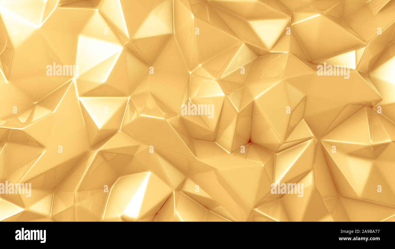 Luxus gold crystal Hintergrund. 3D Rendering 3d Illustration. Stockfoto