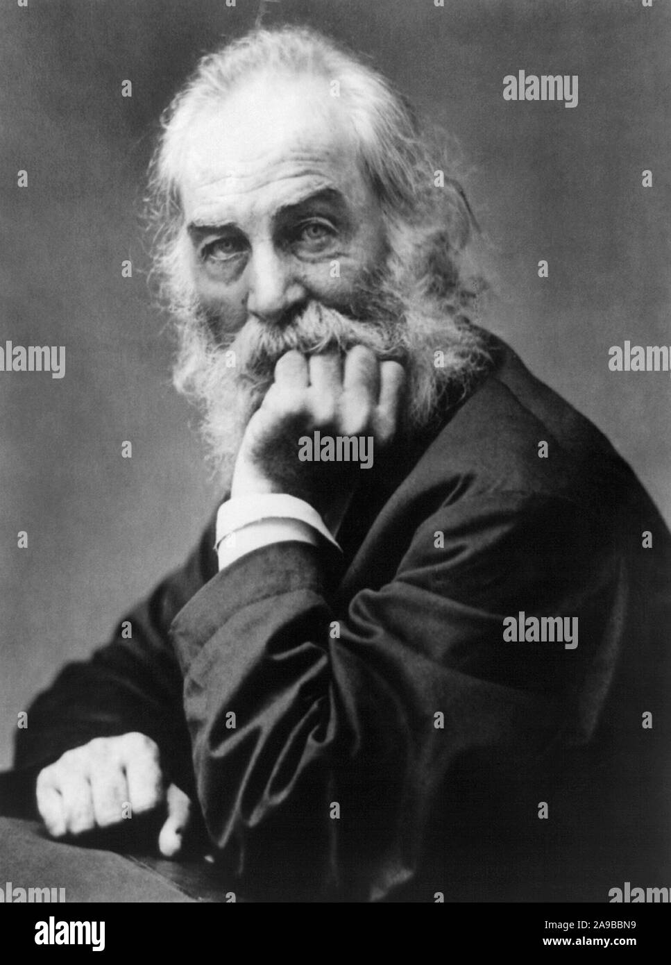 Jahrgang Porträt Foto der amerikanischen Dichter, Essayist und Journalist Walt Whitman (1819 - 1892). Foto ca. 1869 von Frank Pearsall. Stockfoto