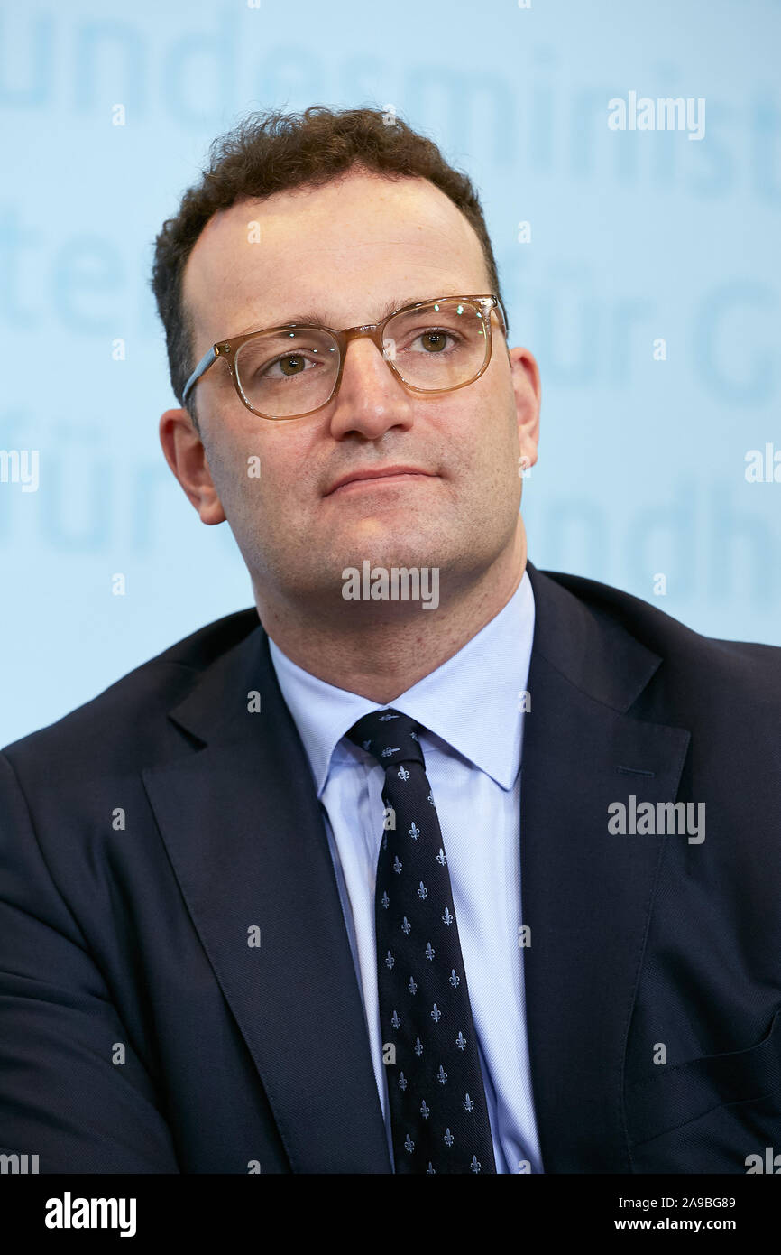 21.10.2019, Berlin, Berlin, Deutschland - Jens Spahn, Bundesminister für Gesundheit, auf einer Pressekonferenz im Ministerium für Gesundheit. 00 R 191021 D 257 CAROEX.JPG Stockfoto