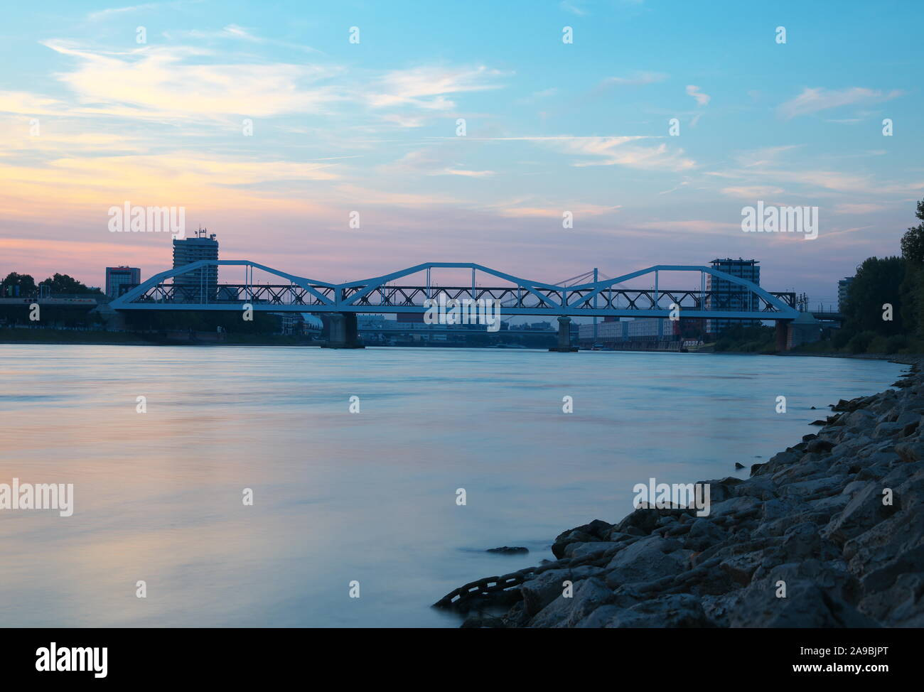 Mannheim bei Sonnenuntergang Stockfoto
