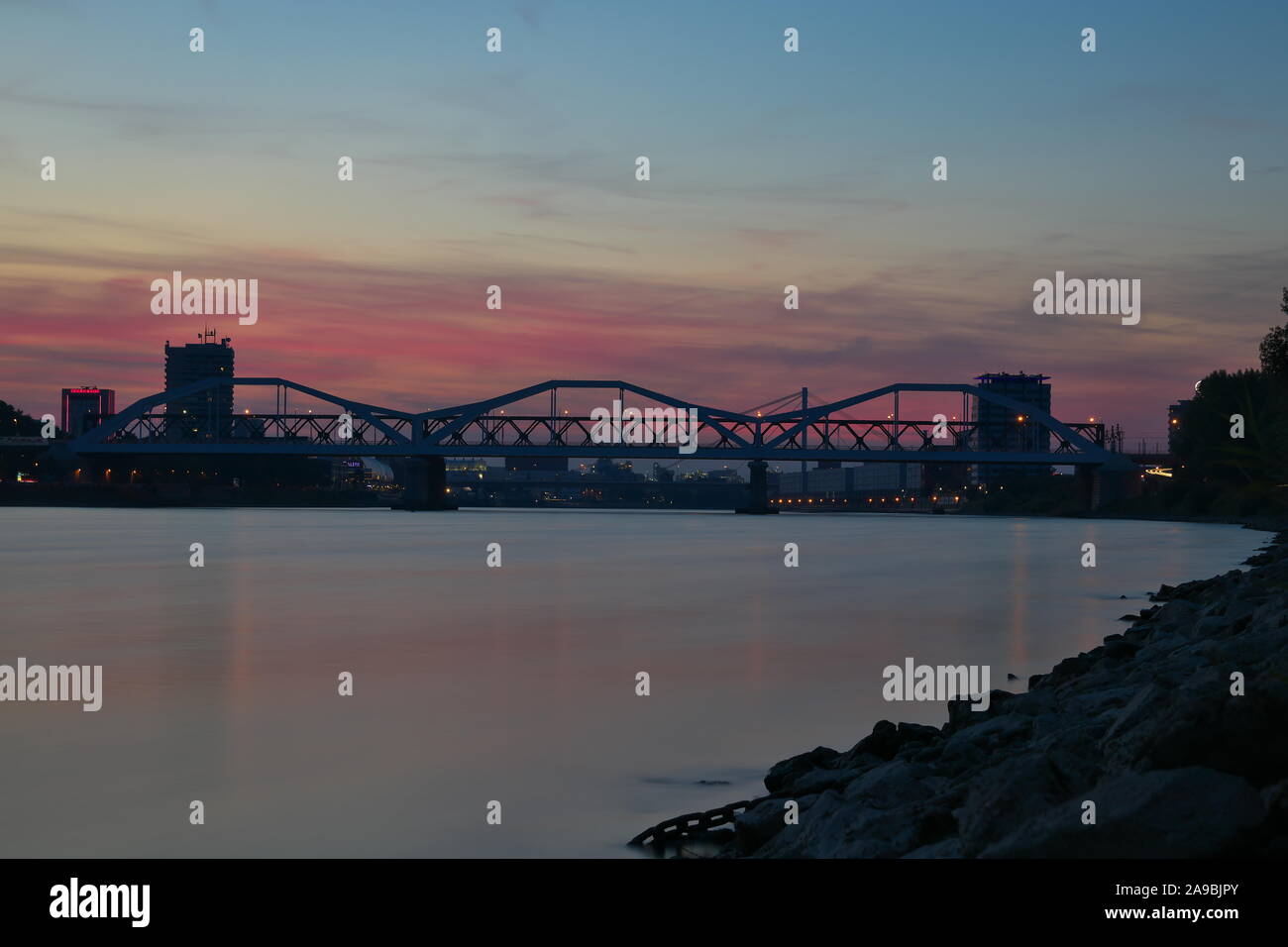 Mannheim bei Sonnenuntergang Stockfoto