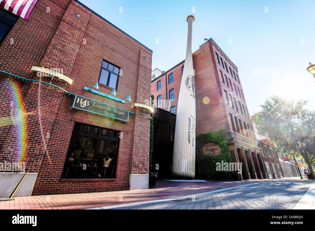 Die Louisville Slugger Museum & Factory ist im Downtown Louisville entfernt und zeigt die Vergangenheit, die Gegenwart und die Zukunft der Marken Erfolg. Stockfoto