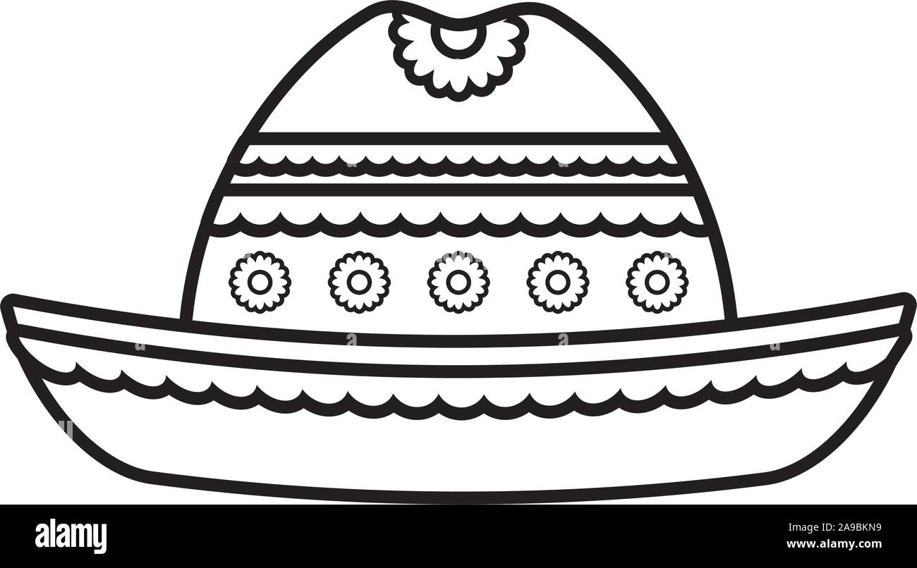 Mexican Hat in weißen Hintergrund Vector Illustration Design Stock Vektor