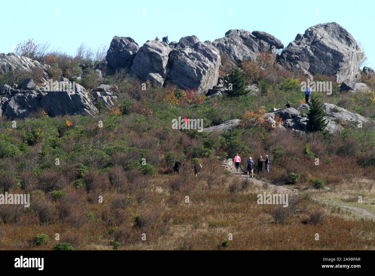 Wanderer am Grayson Hochland State Park in Virginia, USA Stockfoto