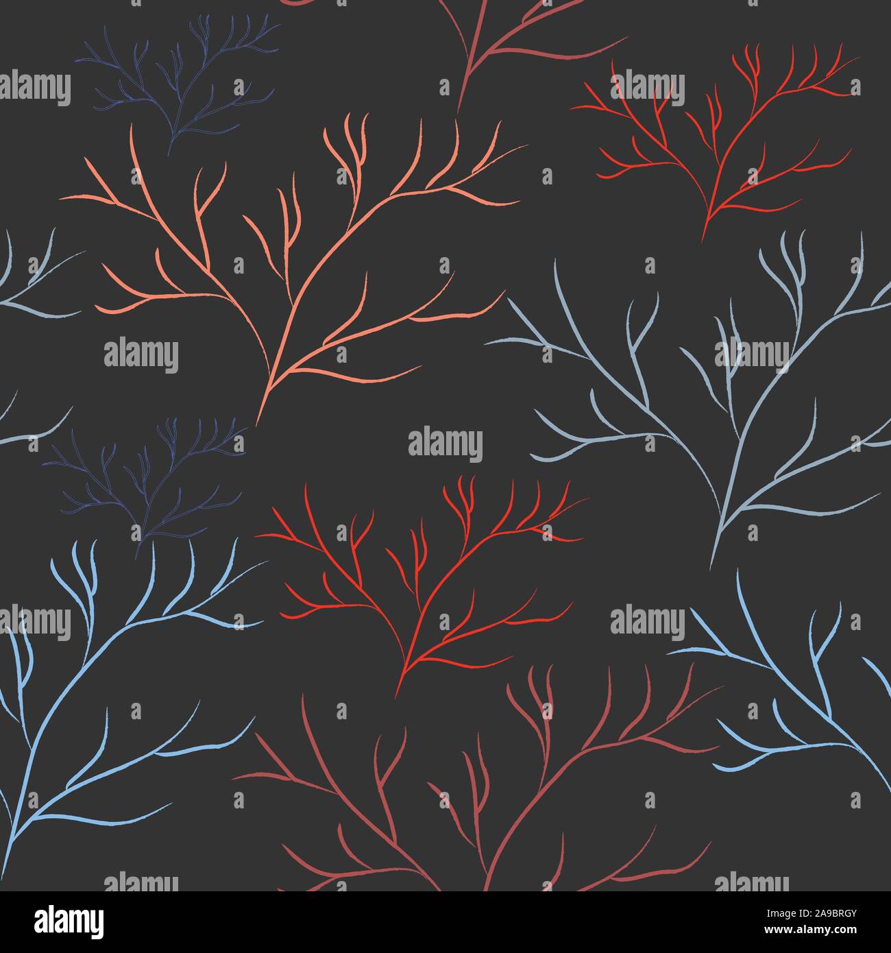 Nahtlose Algen nahtlose Muster. Moderne digitale Design. Marine, Sich wiederholendes Muster. Modern im skandinavischen Stil. Moderne Farben und Design. Stock Vektor