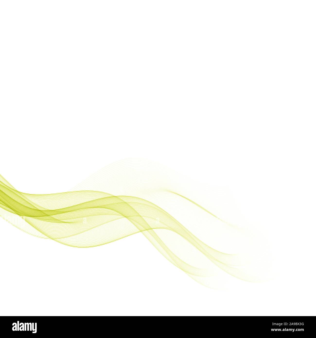 Zusammenfassung Hintergrund mit grünem transparenten Wellenlinien. Stock Vektor