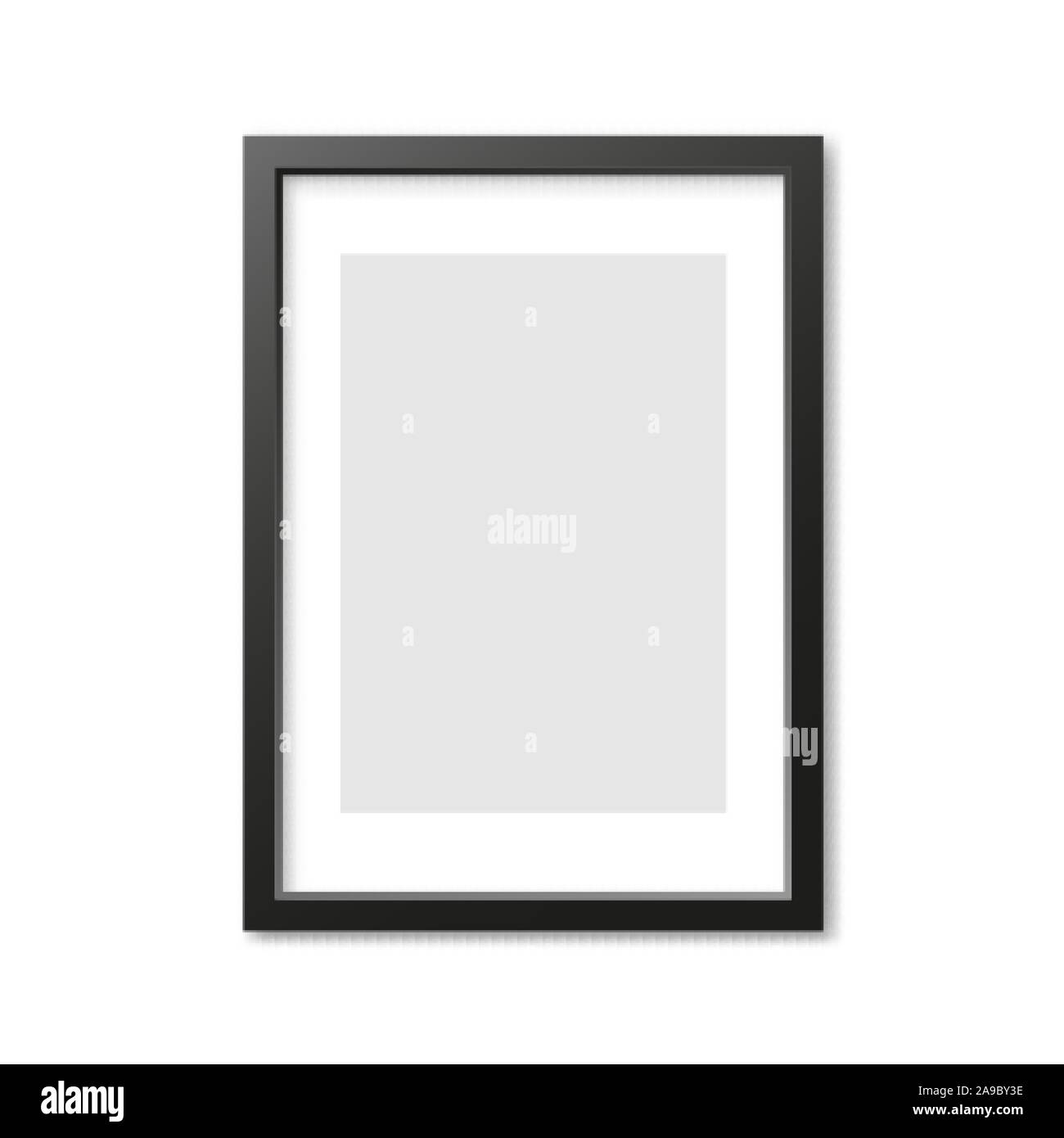 Graue rechteckige 3d Bilderrahmen mit Schatten. Vector Illustration Stock Vektor