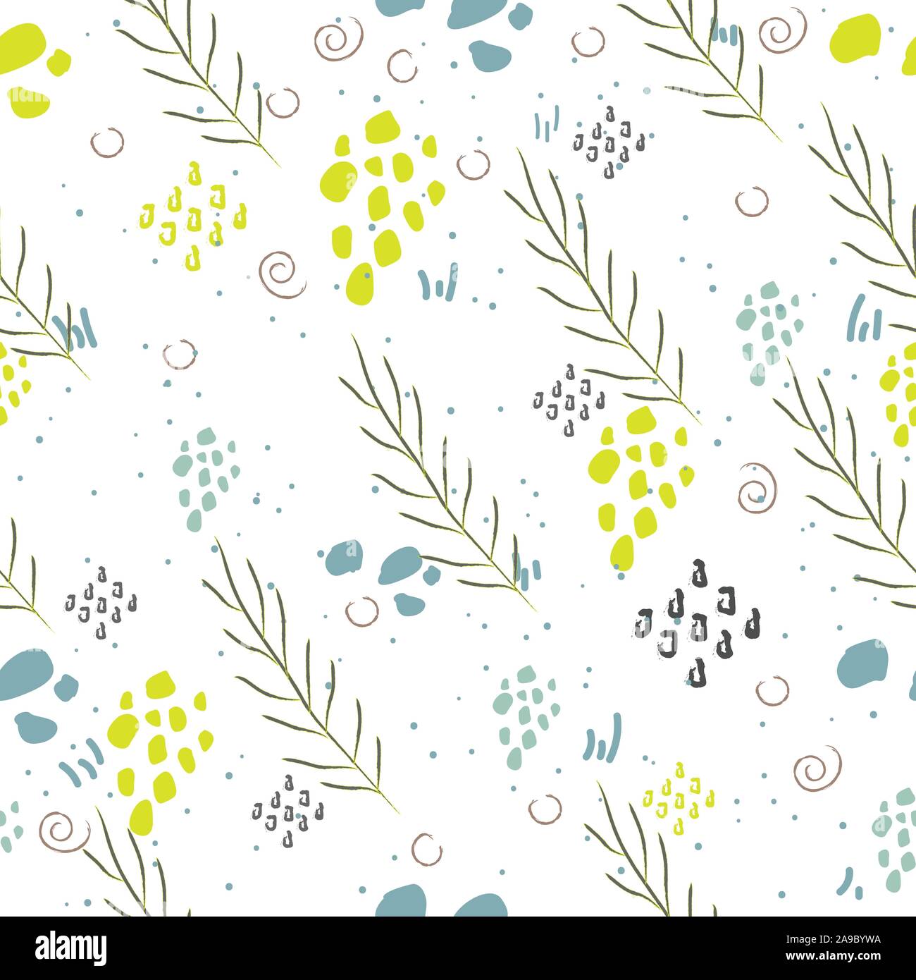 Nahtlose Algen nahtlose Muster. Moderne digitale Design. Marine, Sich wiederholendes Muster. Modern im skandinavischen Stil. Moderne Farben und Design. Stock Vektor