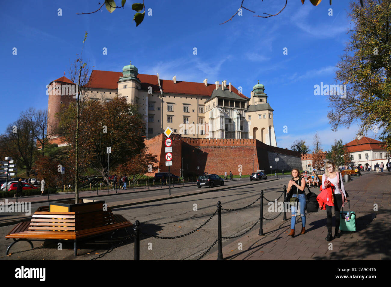 Krakau. Krakau. Polen. Wawel. Königsschloss auf dem Wawel Hill, Krakauer Altstadt. Stockfoto