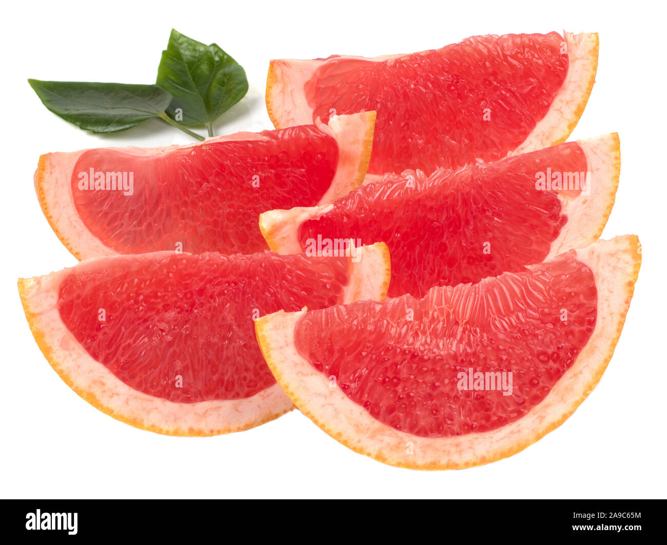 Grapefruit Schichten auf weißem Hintergrund Stockfoto