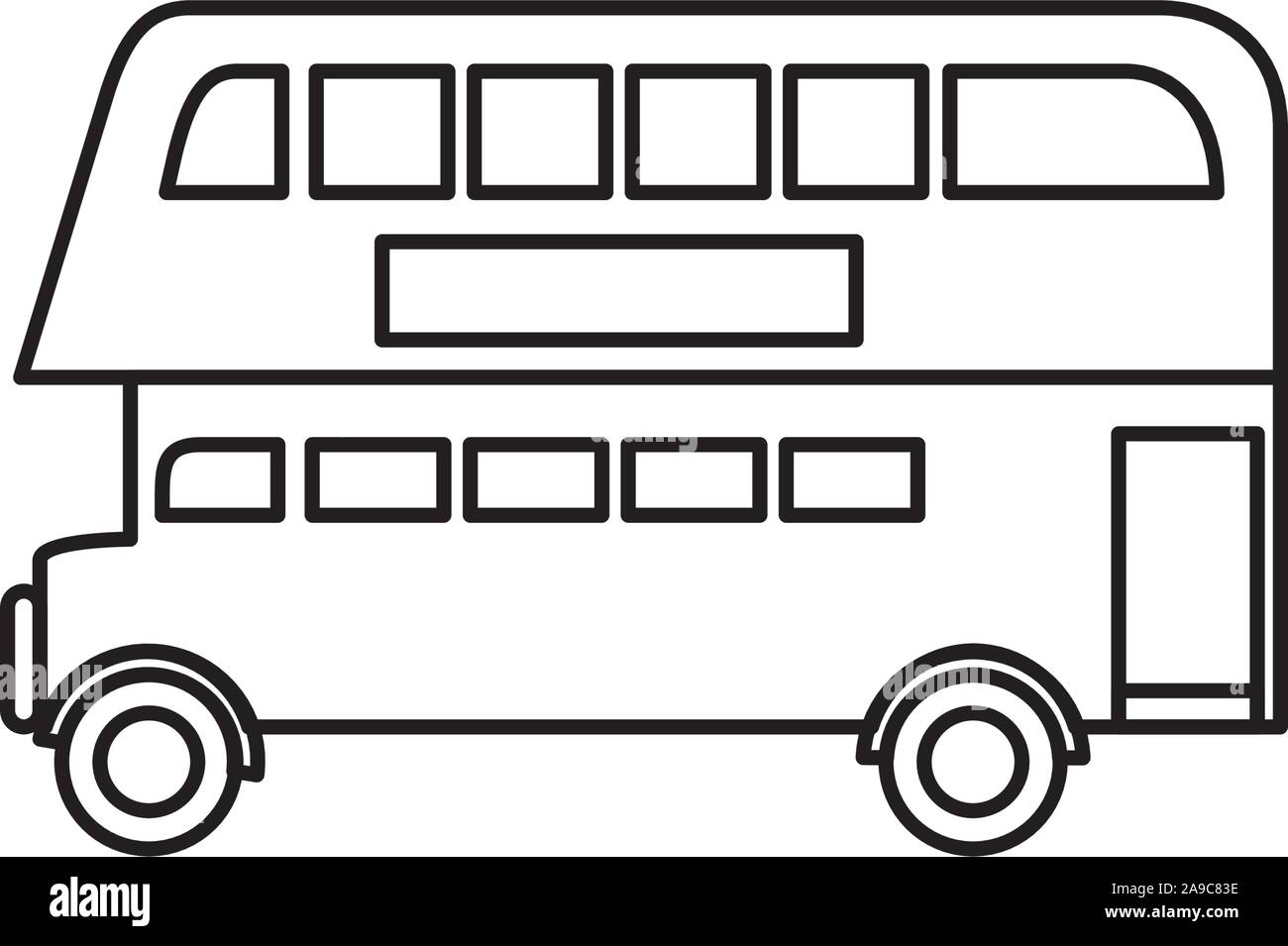 London Bus Fahrzeug isoliert Symbol Stock Vektor