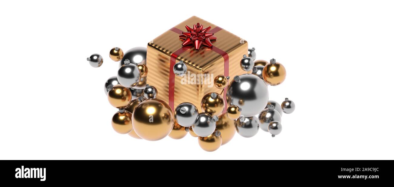 3D-rendering Weihnachtsgeschenke weißer Hintergrund Stockfoto