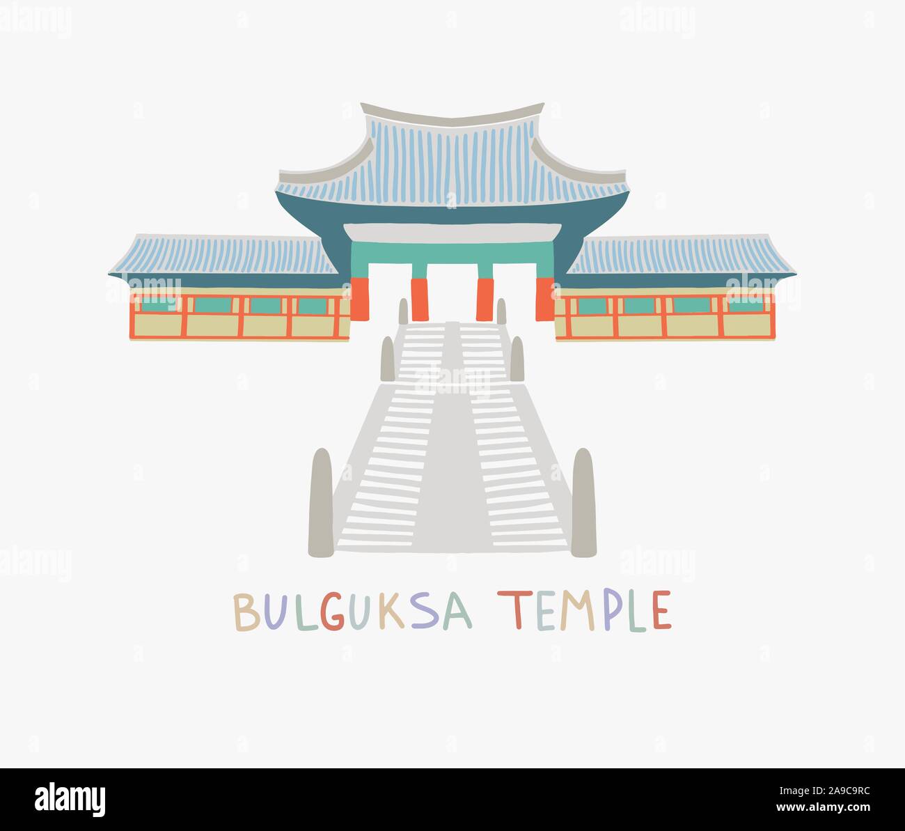 Bulguksa Tempel ist einer der berühmtesten buddhistischen Tempeln in Südkorea Stock Vektor Bulguksa Tempel ist einer der berühmtesten buddhistischen Tempeln in Südkorea Stock Vektor