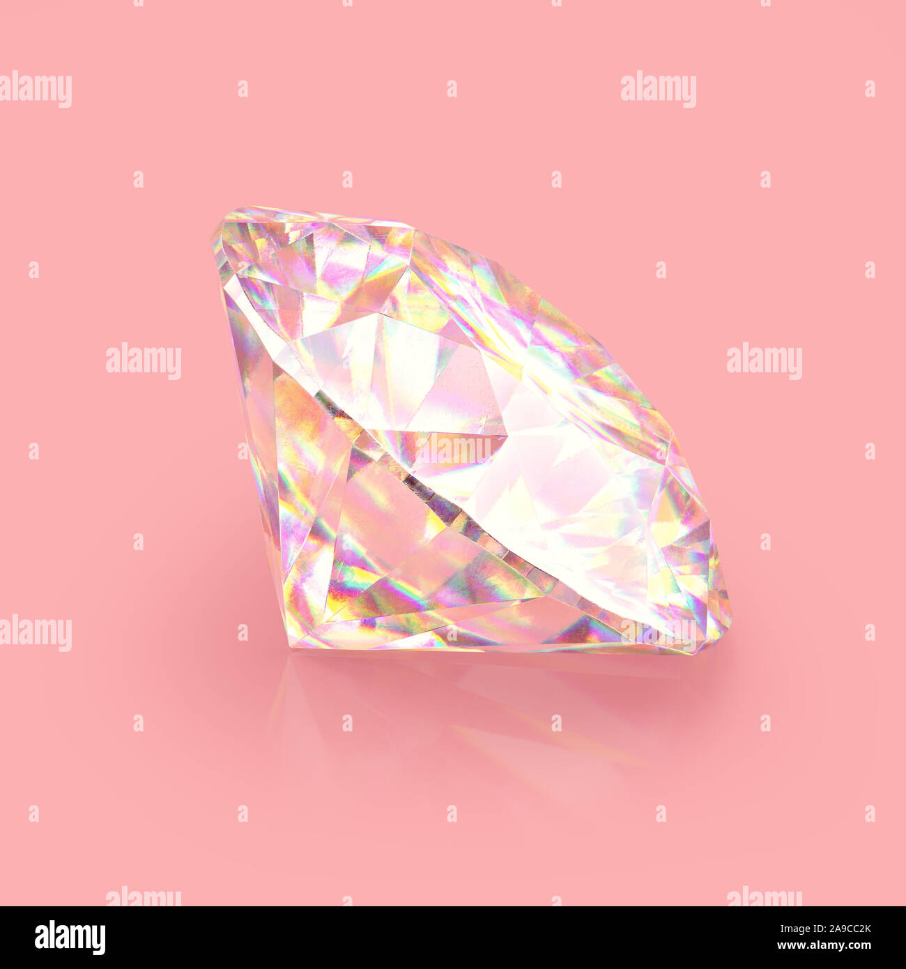 Realistische funkelnden Diamanten. Kratzer und Unebenheiten auf der Oberfläche. 3D-Rendering. Stockfoto