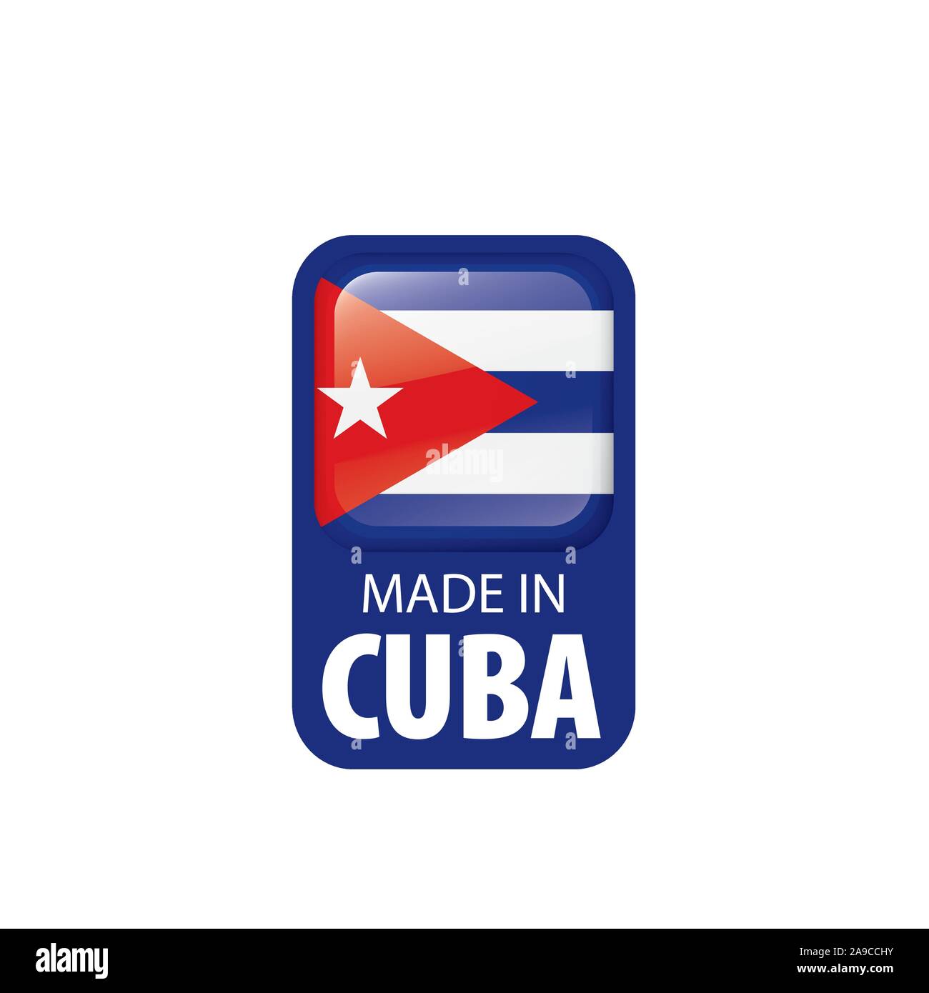 Kuba Flagge, Vector Illustration auf weißem Hintergrund Stock Vektor