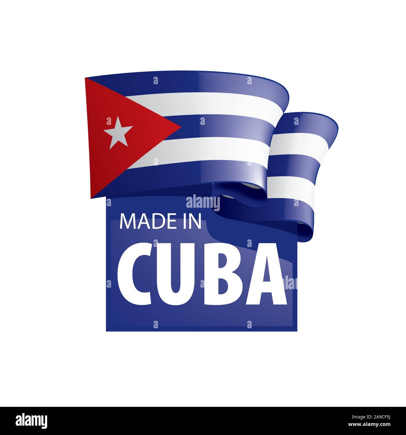 Kuba Flagge, Vector Illustration auf weißem Hintergrund Stock Vektor