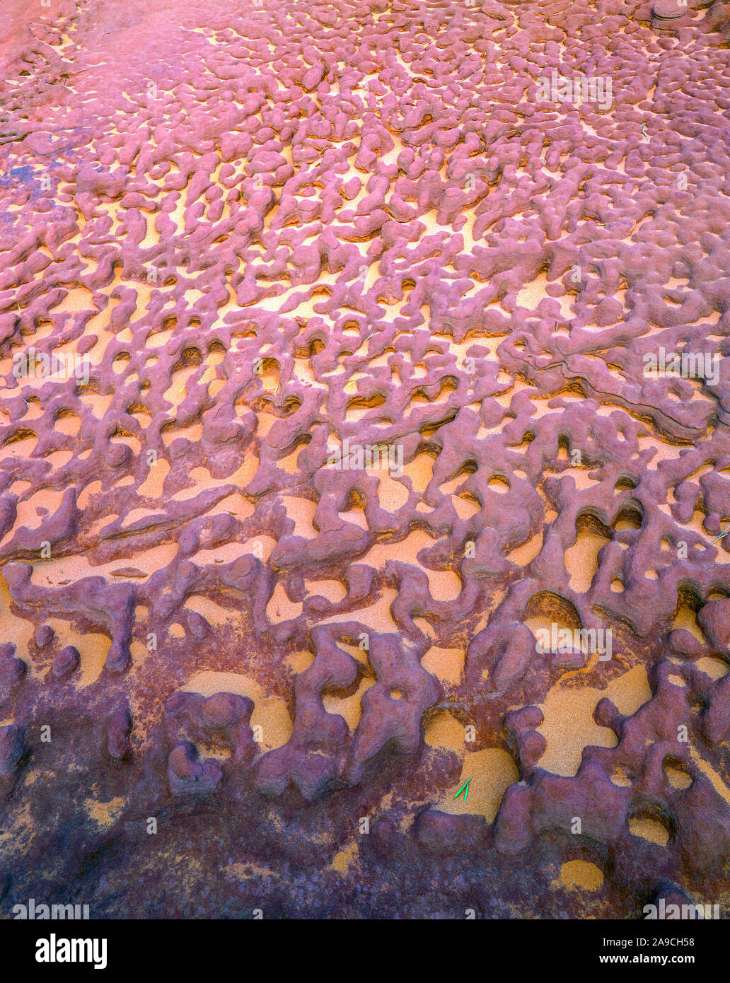 Sand in Wabe verwitterte Felsen, Rainbow Valley National Park, Northern Territory, Australien, Hermannsburg Sandstein Stockfoto