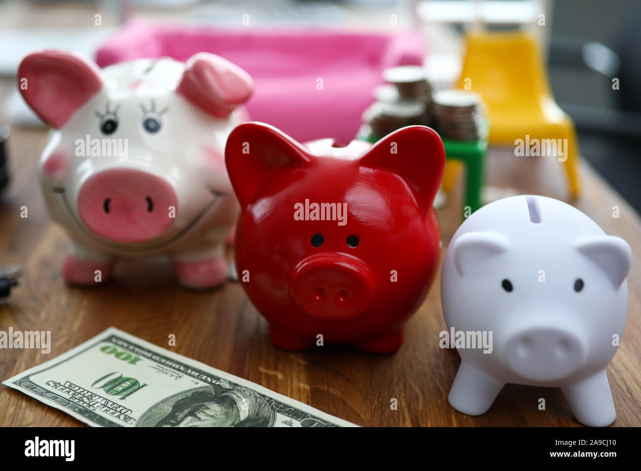 Bunte Sparschwein Stockfoto