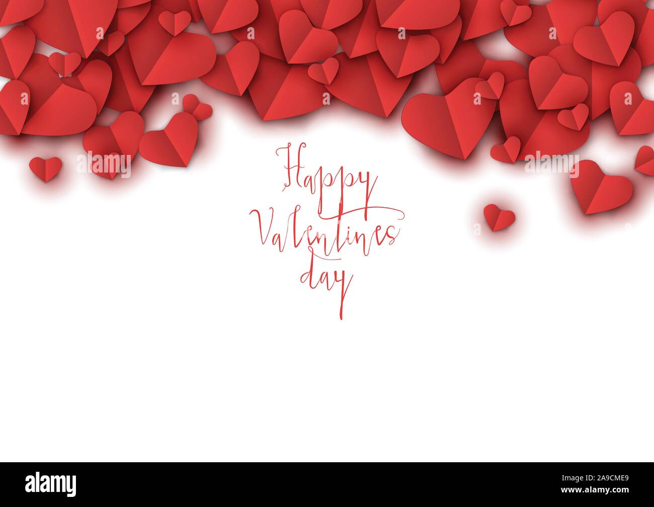 Valentinstag Grußkarten-design in der Farbe Weiß mit Happy Valentines Tag Typografie. Rote Herzen in weißen Hintergrund Vector Illustration Design. - Vec Stock Vektor