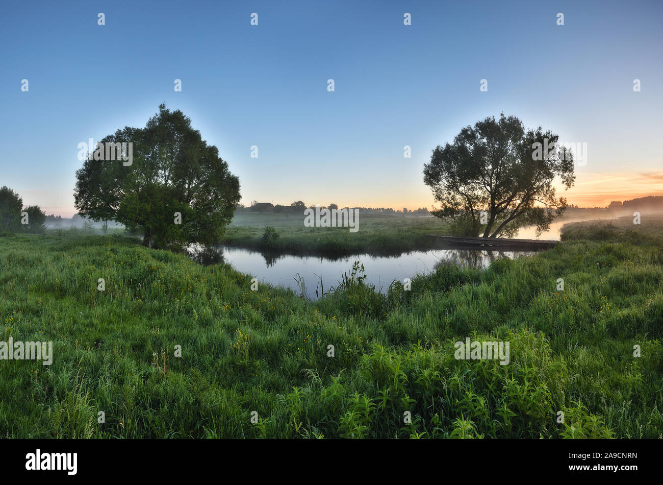 Spring River. malerische Feder dawn Stockfoto